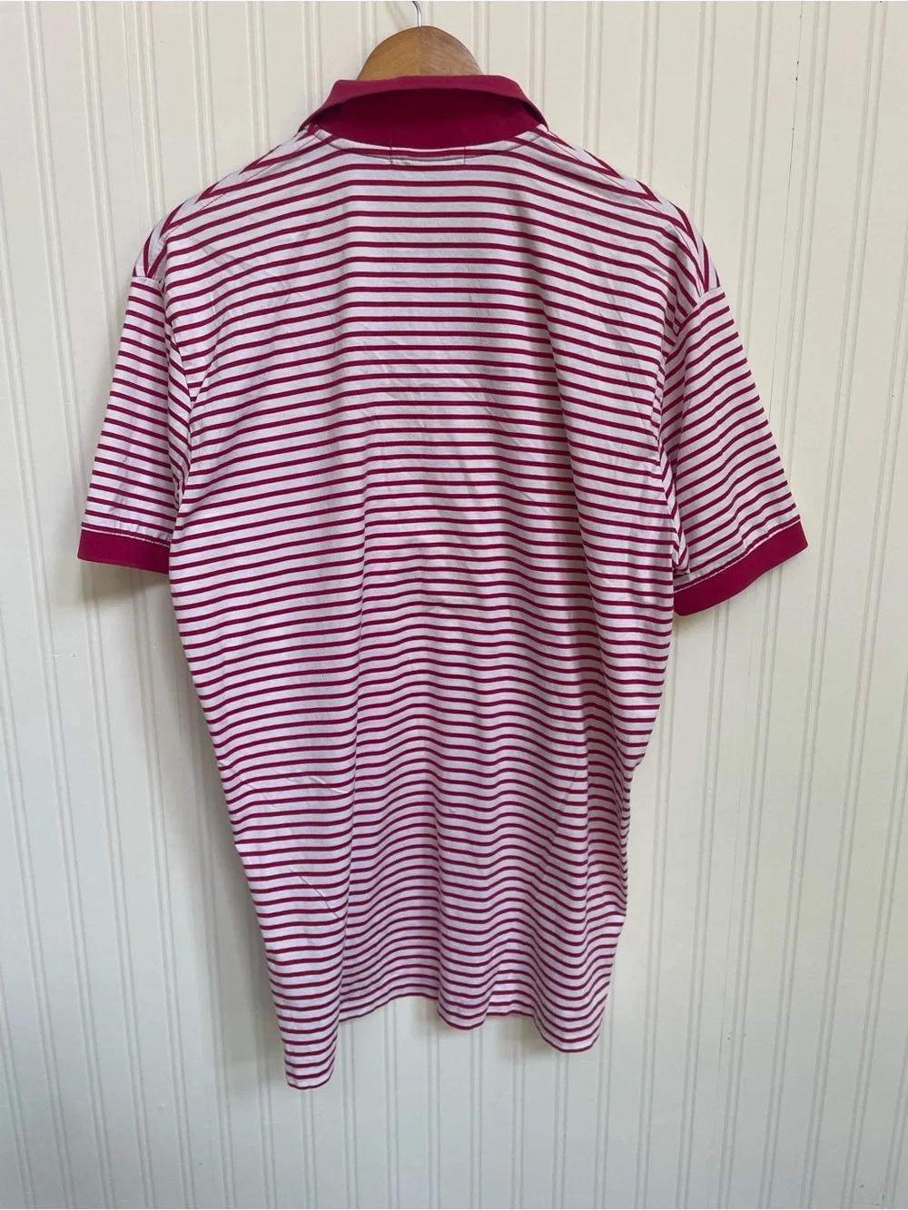 Polo by Ralph Lauren Pink/White Striped shirt w/ green embroidery Men’s Large